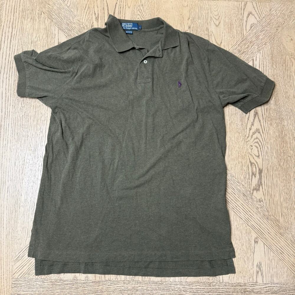 Polo Ralph Lauren Men's Large Army Green Short Sleeve Polo Shirt